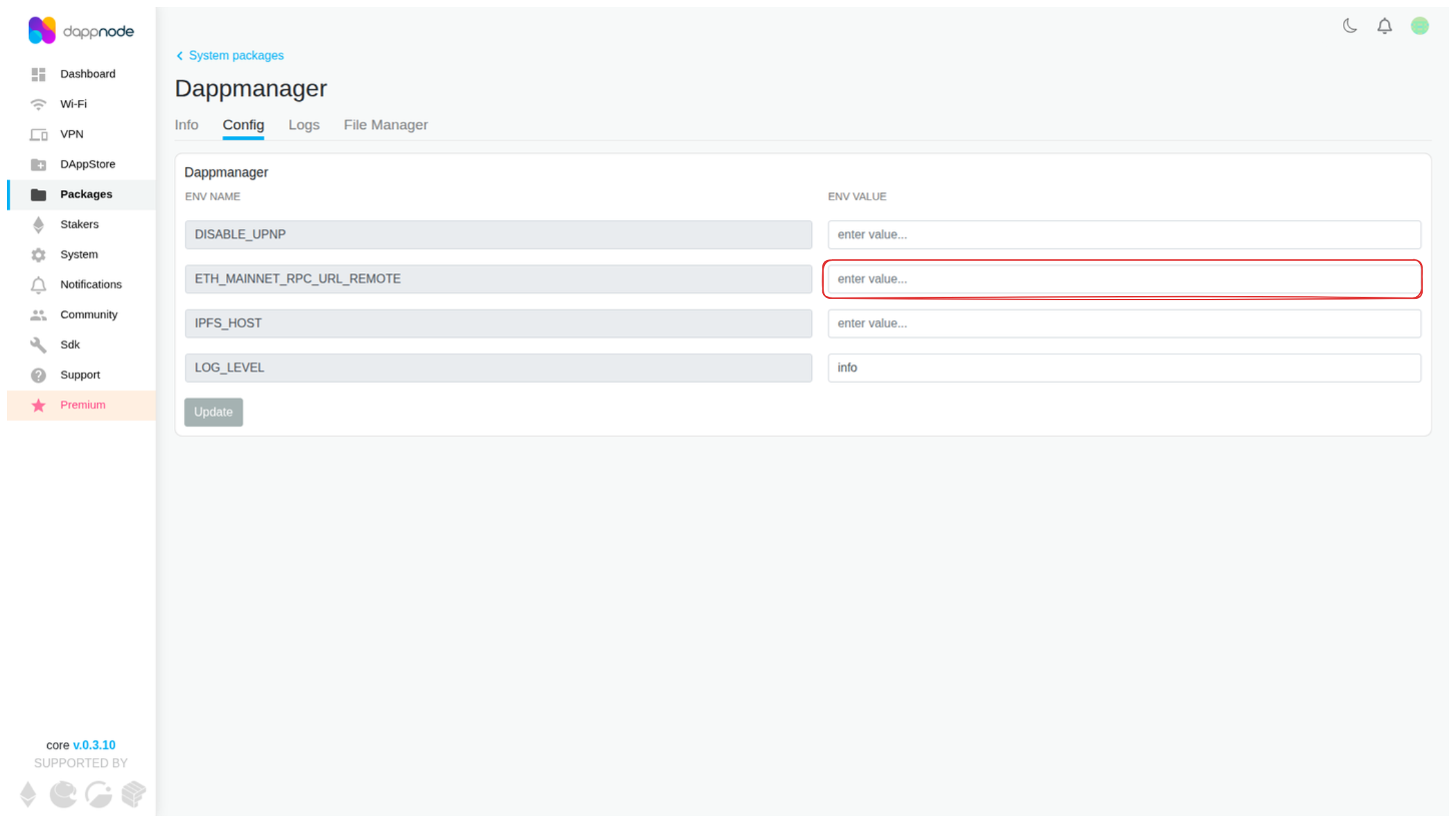 Overwrite remote ethereum RPC